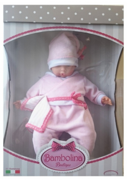 Lalka Bambolina Boutique różowe śpioszki 48 cm