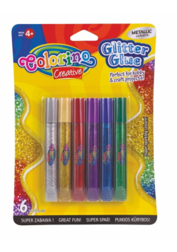 Klej brokatowy Colorino Kids 6 sztuk metalic 10,5 ml