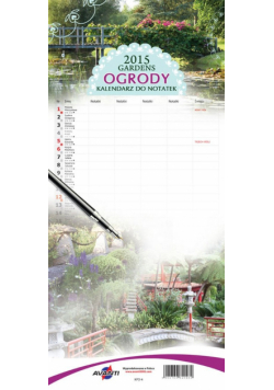 Kalendarz Ogrody 2015 do notatek