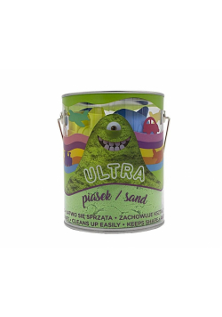 Ultra Piasek 900g zielony + 4 foremki Pojazdy