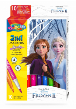 Flamastry dwustronne Colorino Kids 10 kolorów Frozen