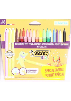 Flamastry BIC Kids Couleur pastel 18 kolorów