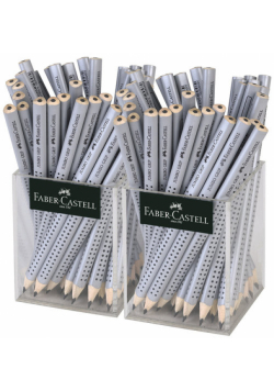 Ołówek Faber-Castell Jumbo Grip B Display 2x36 sztuk srebrny