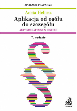 Aplikacja od ogółu do szczegółu. Akty normatywne w pigułce Aplikacja od ogółu do szczegółu. Akty nor