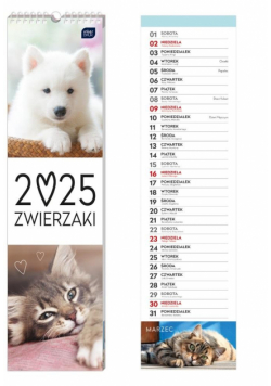 Kalendarz 2025 paskowy Zwierzaki