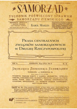 Prasa centralnych związków samorządowych w Drugiej Rzeczypospolitej
