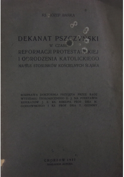 Dekanat Pszczyński,1937r.