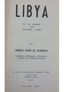 Libya its oil industry and economic system