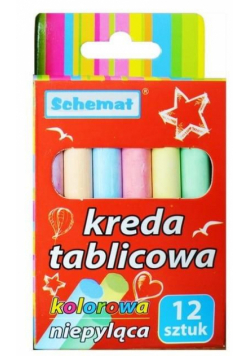 Kreda tablicowa 12szt kolor