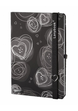 Notes A6 Dreamy Love czarny kratka