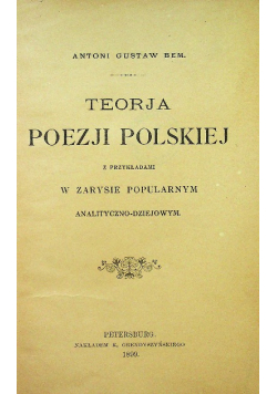 Teoria poezji polskiej 1899 r.