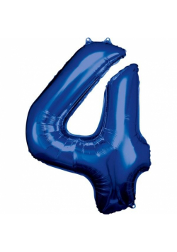 Balon foliowy cyfra 4 niebieska 65x86cm