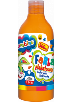 Farba plakatowa 500ml BAMBINO w butelce pomarańczowa