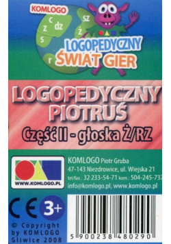 Karty Logopedyczny Piotruś Część II - głoska Ż/RZ