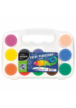 Farby plakatowe Kidea 12 kolorów 20ml w etui