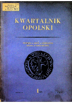 Kwartalnik Opolski Nr 1 / 1959