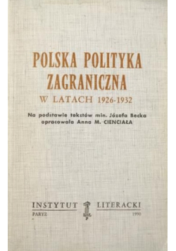 Polska polityka zagraniczna w latach 1926 - 1932
