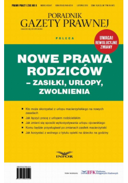 Nowe Prawa Rodziców - zasilki, urlopy, zwolnienia