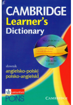 Cambridge Learner's Dictionary Słownik angielsko polski polsko angielski + CD