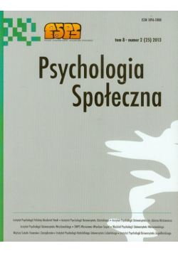 Psychologia społeczna t.8 nr 2 2013