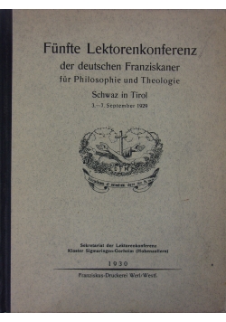 Funfte Lektorenferenz, 1930r.