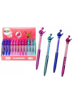 Długopis z diamentami Flaming 0,7mm nieb. (48szt)