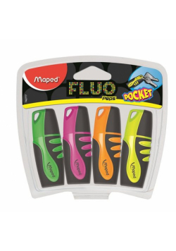 Zakreślacz fluo peps pocket mix 4 kolorów etui