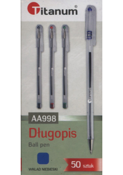 Długopis Titanum AA998 niebieski 50 sztuk