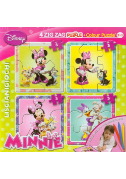 Puzzle Zig-Zag 2 w 1 Myszka Miki + flamastry
