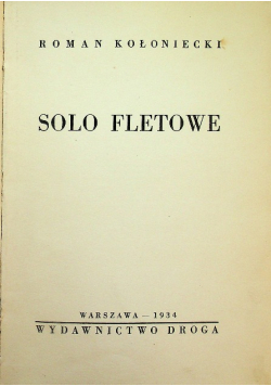 Solo Fletowe 1934 r.