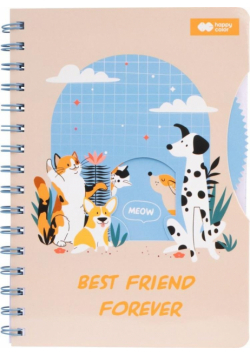 Notes A5 na spirali CAT&DOG z okienkiem 80 ark. Happy Color