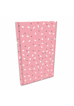 Notes A5 kratka Soft Touch Białe kwiatki w różu