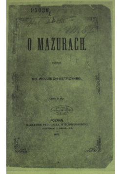 O Mazurach Reprint z 1872 r.