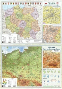 Mapa Polski A2 Dwustronna laminowana (10szt)