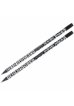 Ołówek z czarnego drewna HB gumka Monochrome