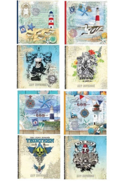 Notatnik ozdobny kwadrat 165x165 80 stron kratka/linia Usztywniana