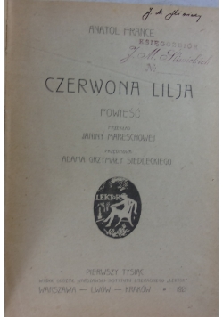 Czerwona Lilja, 1921 r.