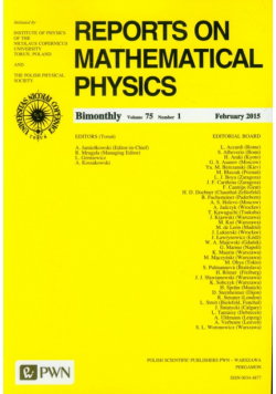Reports on Mathematical Physics 75/1 2015 kraj