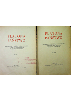 Platona Państwo Tom I i II 1948 r