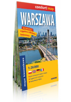 Warszawa laminowany plan miasta 1:26 000 mapa kieszonkowa