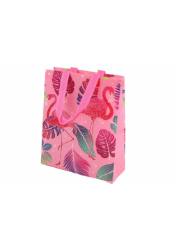 Torba prezentowa Flamingi różowa 30,5x24,5x10cm