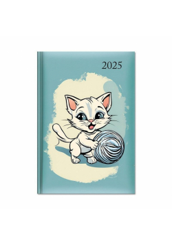 Kalendarz 2025 książkowy B6 dzienny kotek SK3
