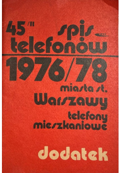 Spis Telefonów Część 45 / II Rok 1976 78 Dodatek