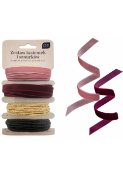 Zestaw tasiemek i sznurków Satin Gold