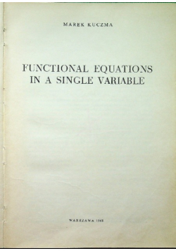 Functional Equations in a Single Variable