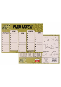 Plan lekcji A5 Żólw (25szt)
