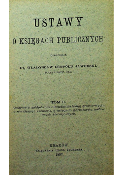 Ustawa o księgach publicznych Tom 2 1897 r.