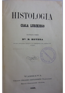 Histologia ciała ludzkiego, 1862 r.