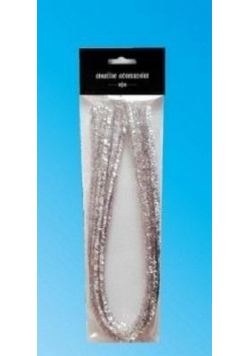 Druty chenille srebrne 9mmx50cm 10szt