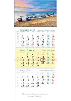 Kalendarz 2019 Trójdzielny Plaża KT2